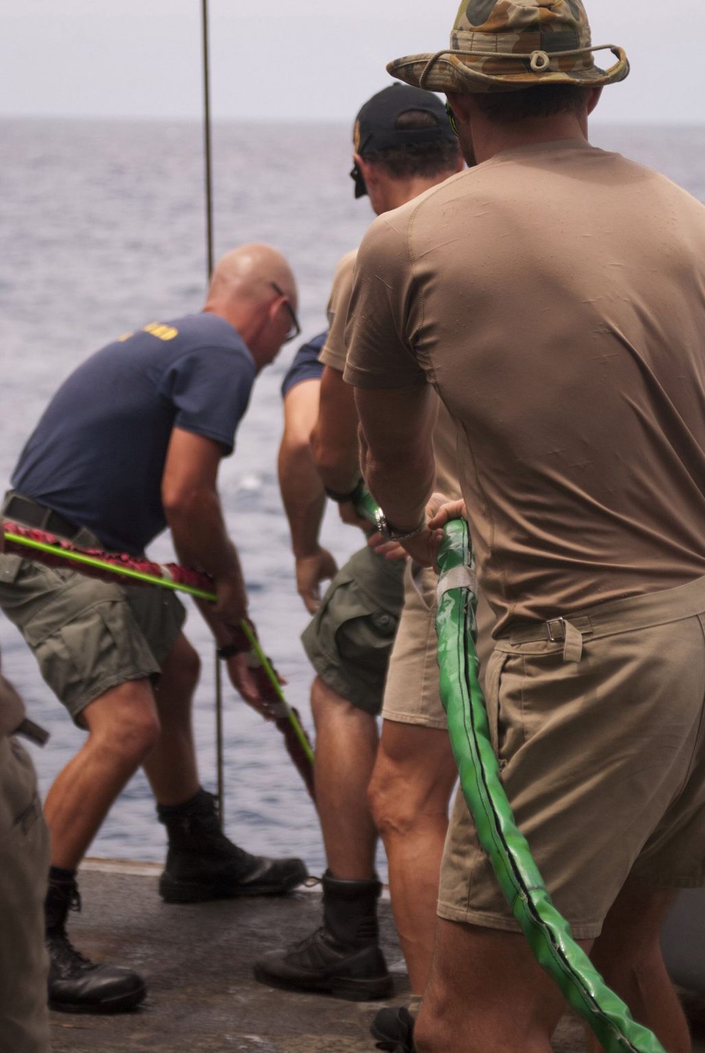 A diver inspecting underwater structures