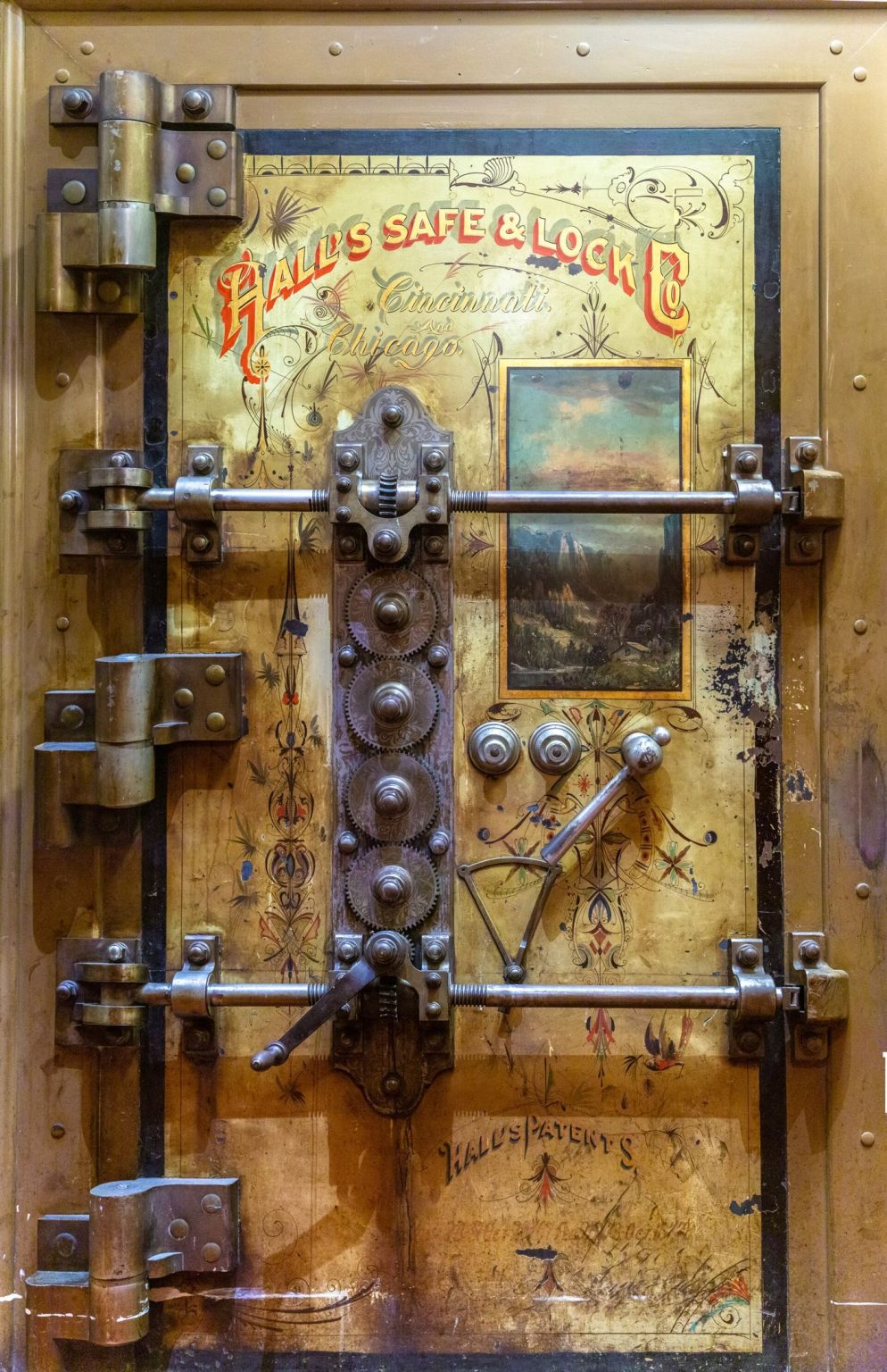 secured vault door with digital lock